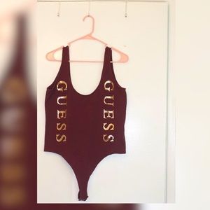 Burgundy Guess One piece tank top